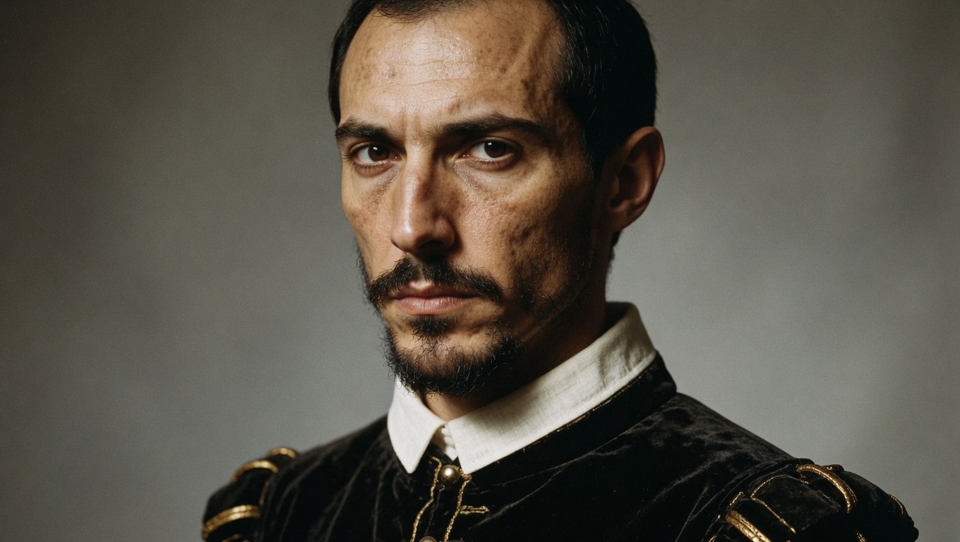 Hernán Cortés, portrait trois quarts, reconstitution 3D
